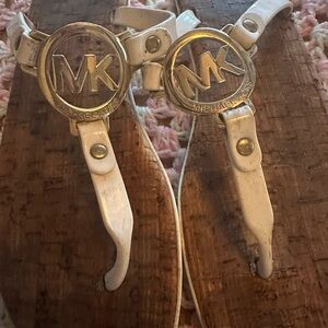 Michael Kors White and Gold Sandals